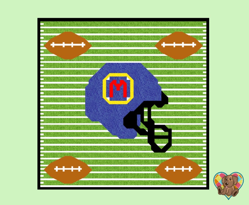 Football Quilt Block Pattern Downloadable PDF Quilt Pattern Football Quilt Design Pdf unique