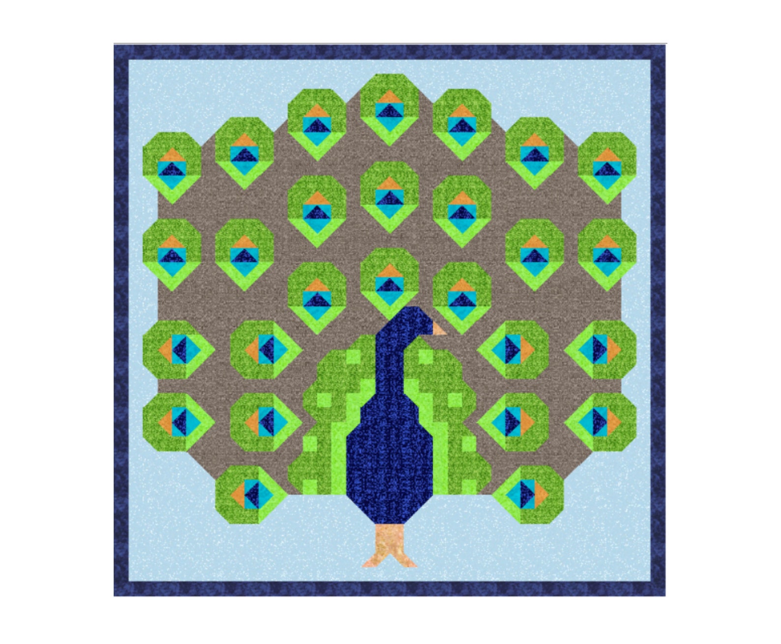 Peacock Block Quilt Pattern Downloadable PDF Quilt Pattern Etsy