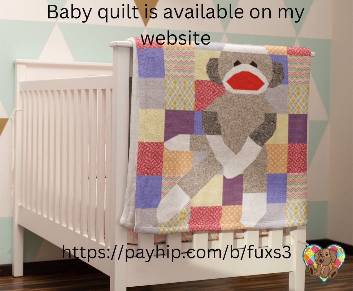 Sock Monkey Quilt Block Pattern Downloadable PDF Quilt Etsy