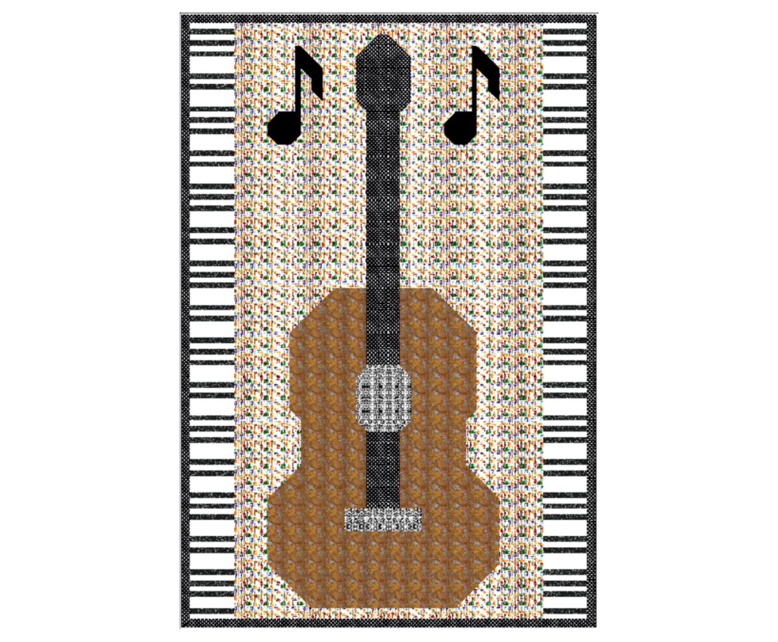 Guitar Music Quilt Pattern Downloadable PDF Guitar Quilt Etsy