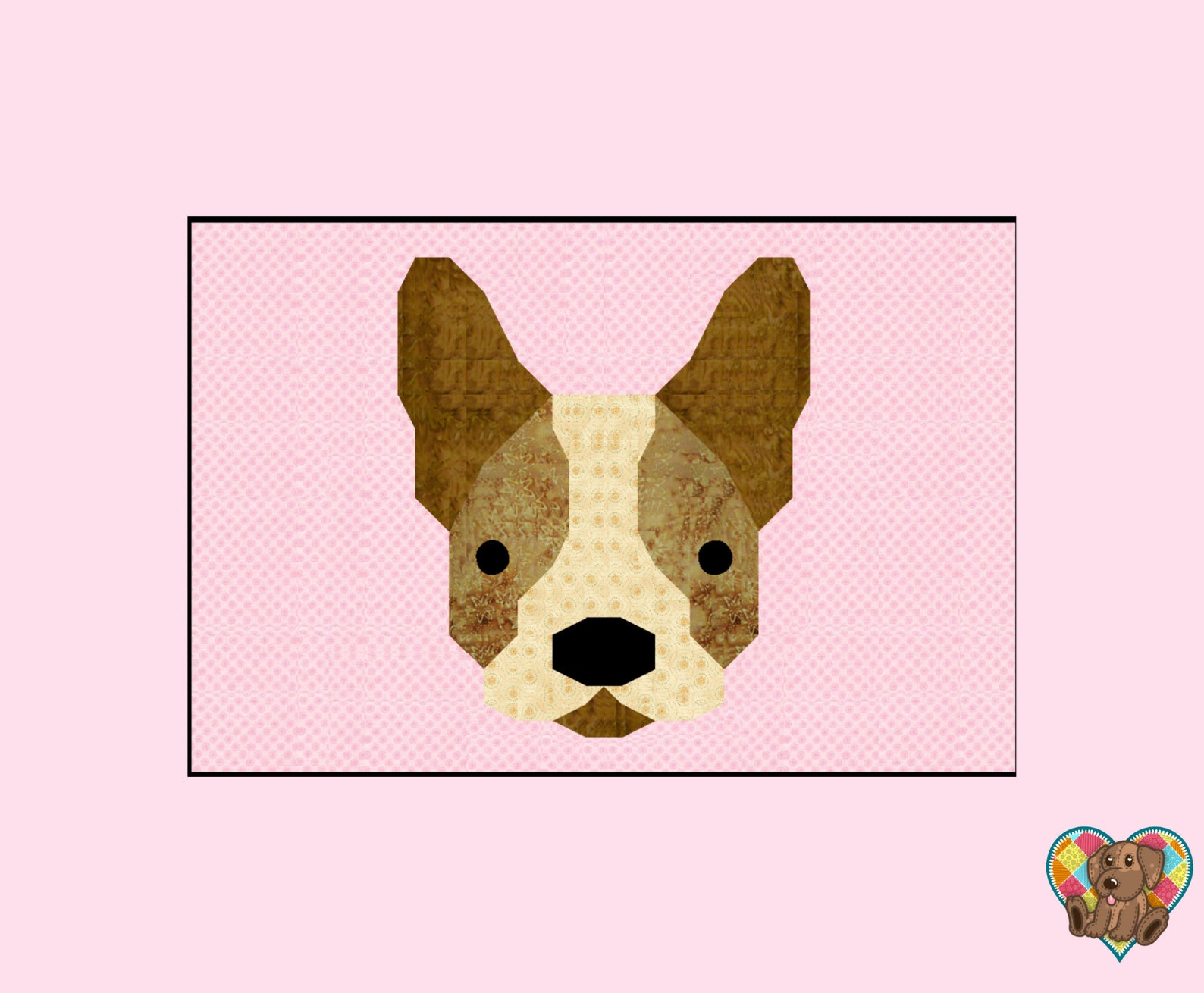 French Bulldog Downloadable Quilt Block Pattern French Etsy