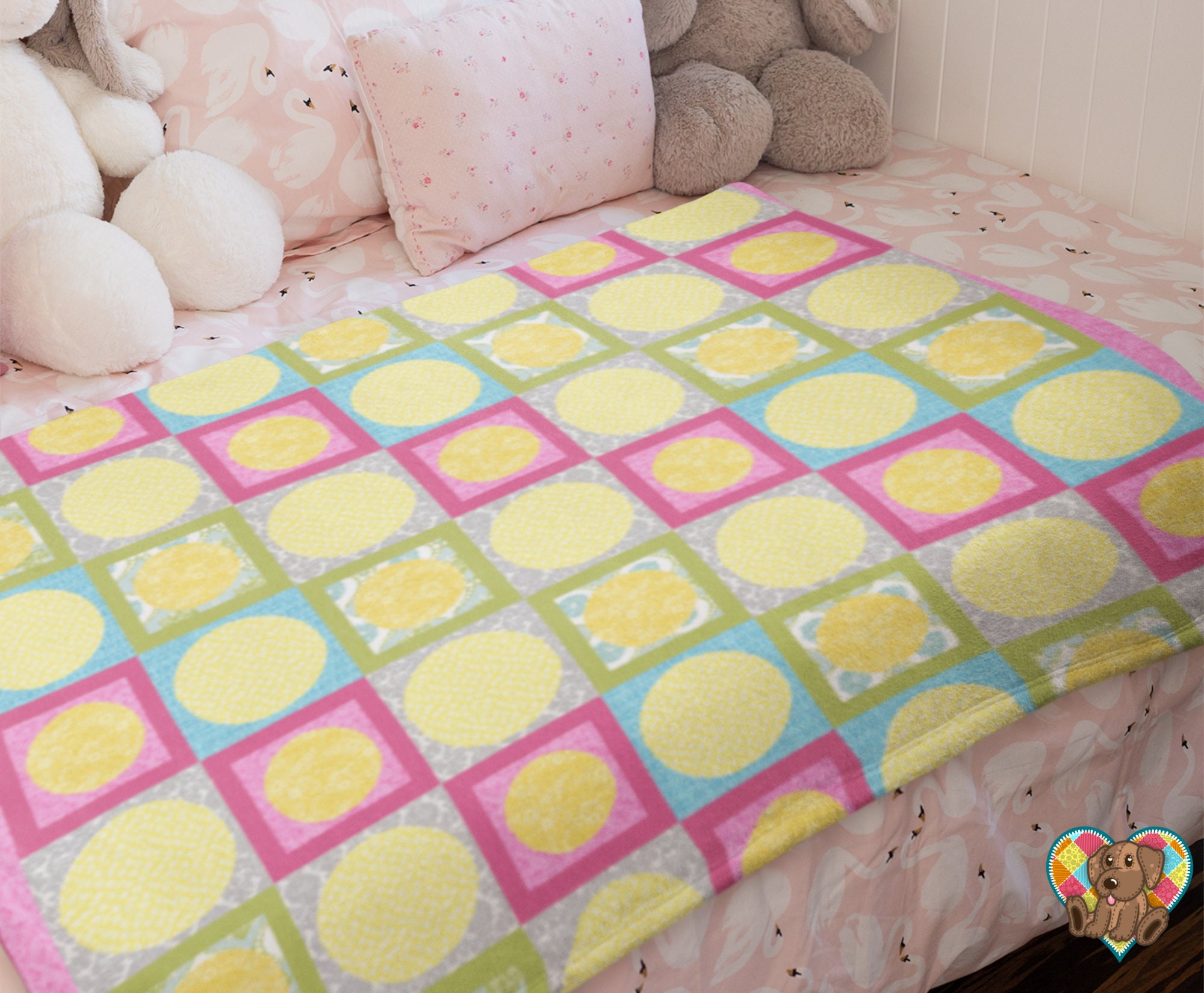 Circle Applique Quilt Pattern: Baby & Lap Sizes (PDF Download) - Etsy
