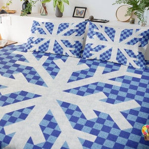Snowflake Quilt Pattern pdf |Downloadable PDF Snowflake Quilt Pattern | Beginner Quilt Design| Christmas Quilt Pattern | Snowflake Quilt pdf