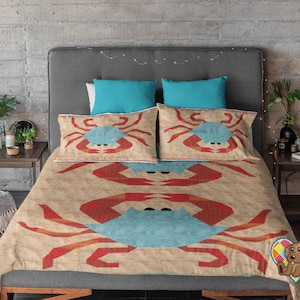 Blue Crab Quilt Pattern | Downloadable Blue Crab Quilt Pattern | Ocean Quilt Block Design | Unique Animal Quilt Pattern | Quilt pattern pdf