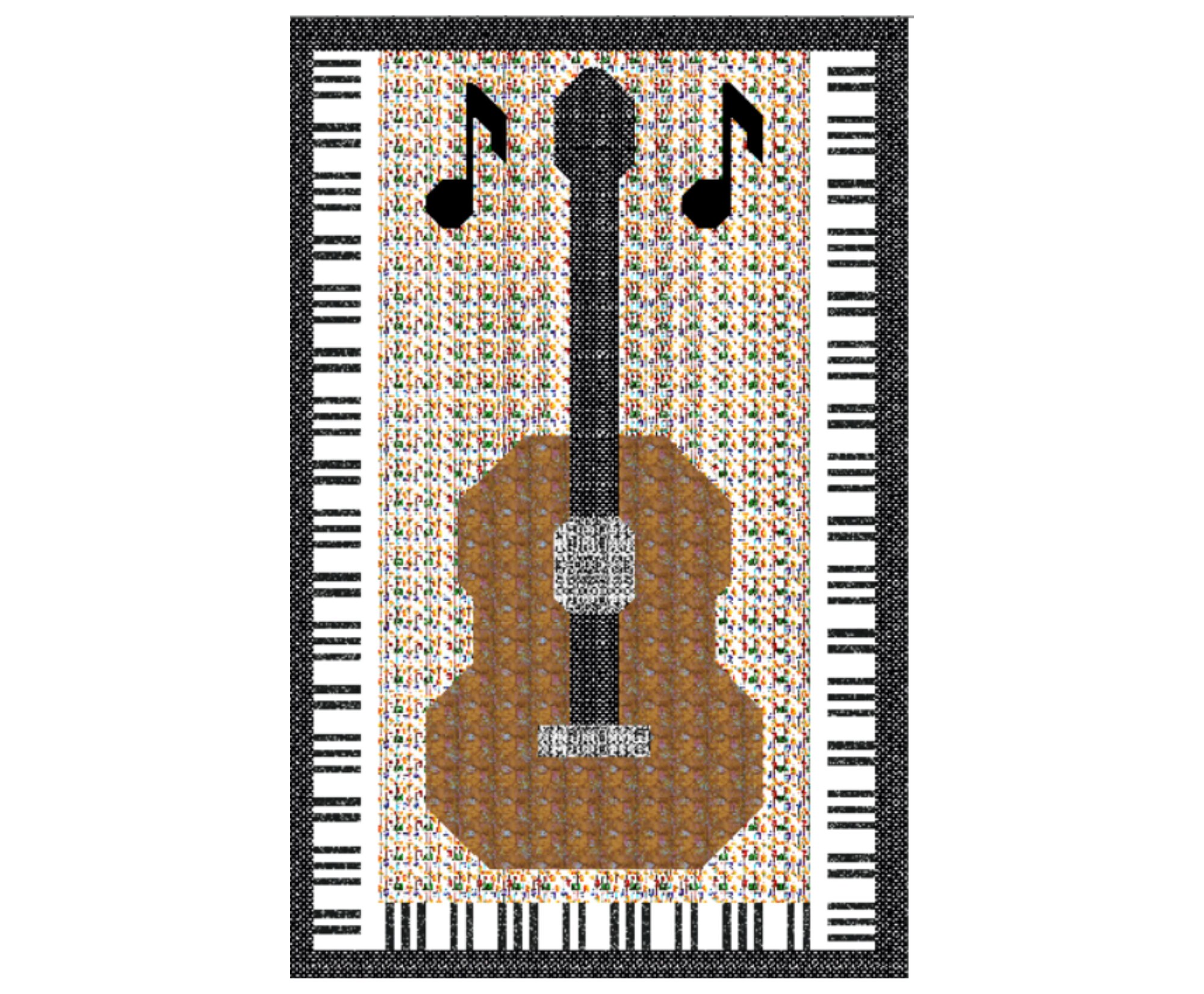 Guitar Music Quilt Pattern Downloadable PDF Guitar Quilt Etsy