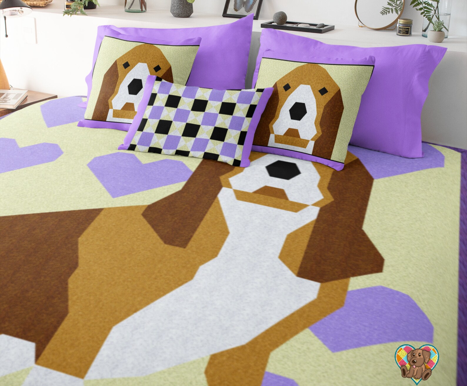 Basset Hound Quilt Block Pattern Downloadable PDF Quilt Etsy