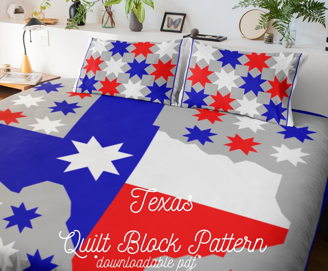 Texas Quilt Block Pattern Downloadable Texas Quilt Block Etsy