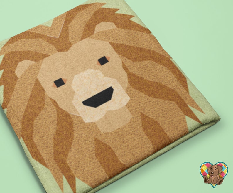 Lion Downloadable Quilt Block Pattern Lion Quilt Block Etsy