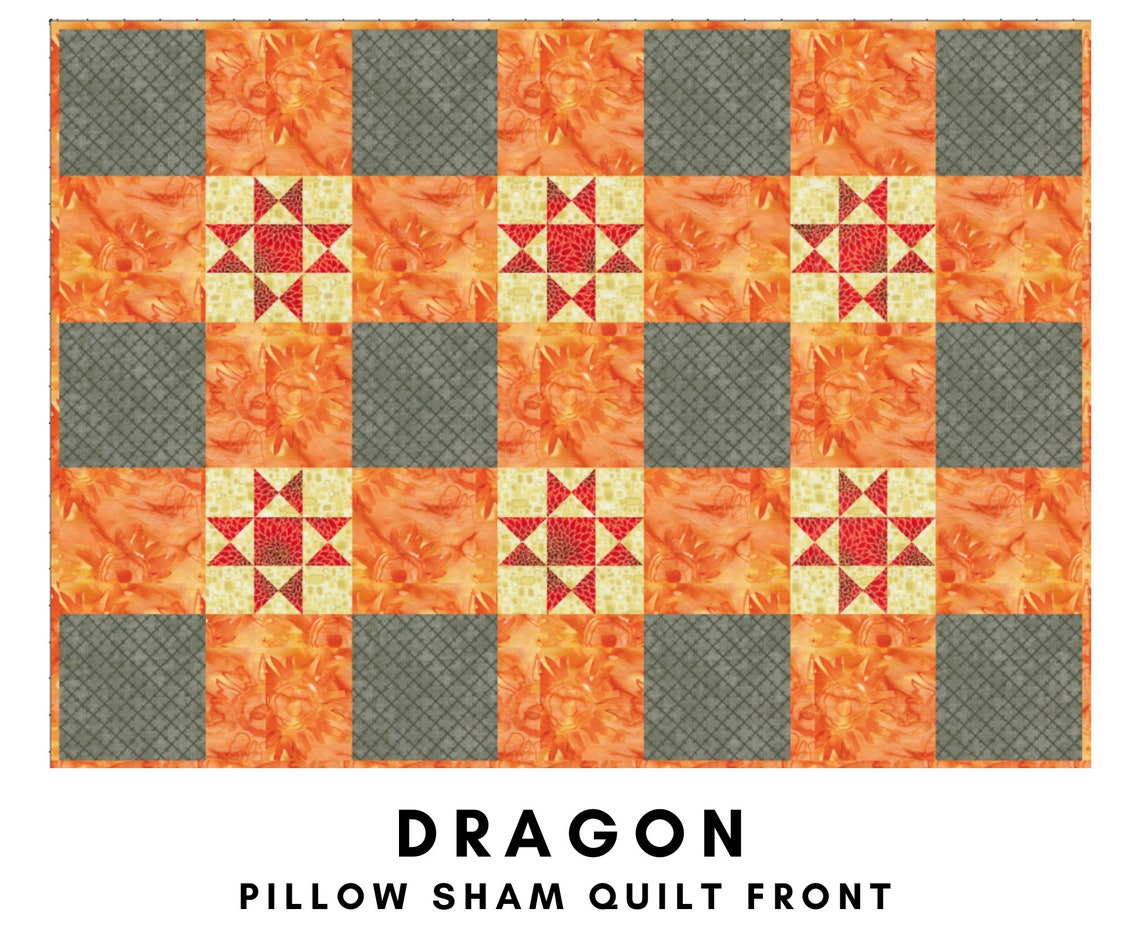 Dragon Quilt Block Pattern Downloadable Quilt Block Pattern Etsy