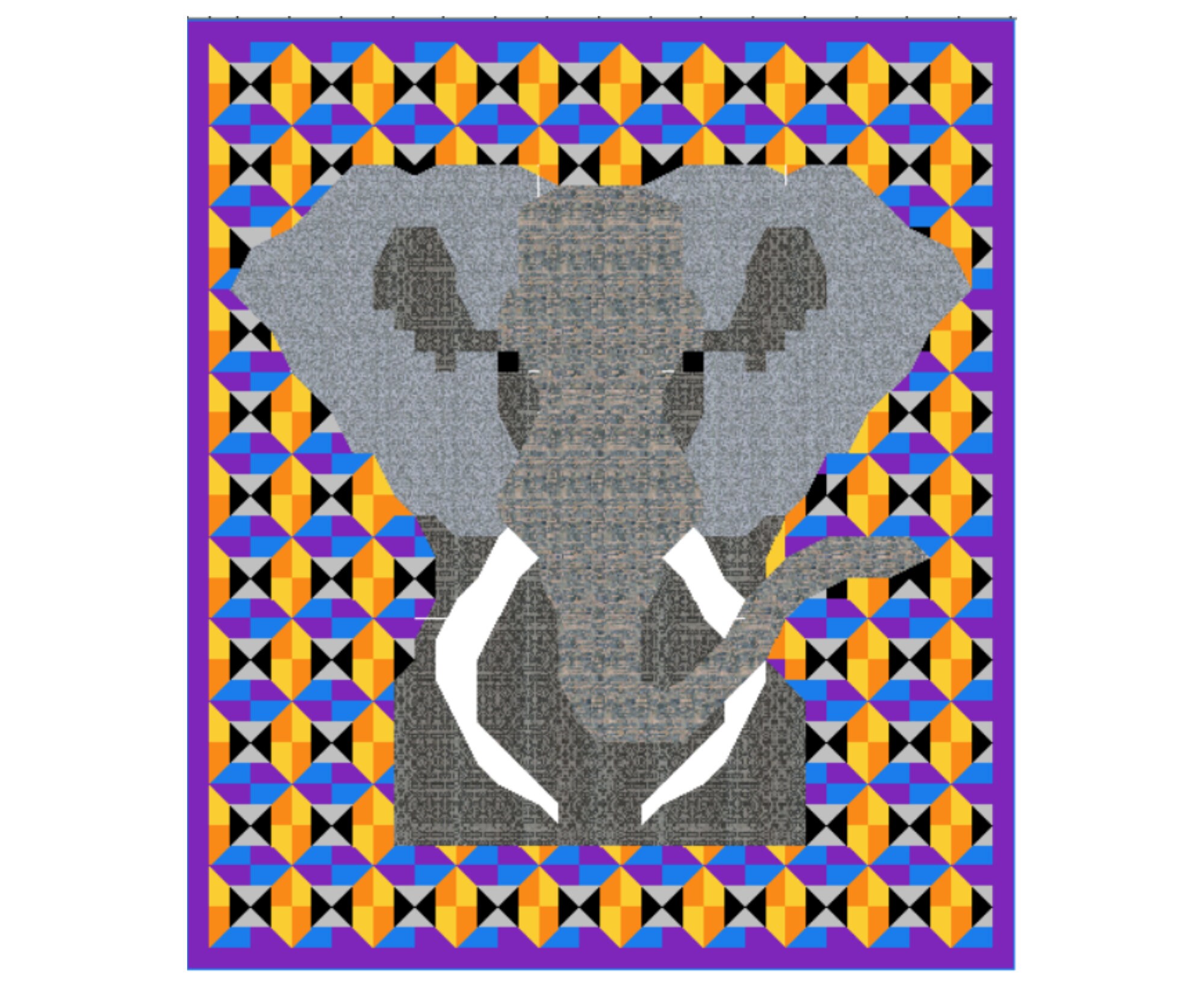 Elephant Quilt Block Pattern Pdf Downloadable PDF Quilt Etsy