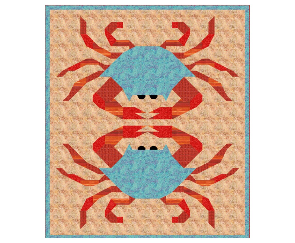 Blue Crab Quilt Block Pattern Downloadable Blue Crab Quilt Etsy