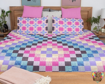 Padrão de bloco de colcha Scrap Squares: tamanho de bebê a queen size (download em PDF)