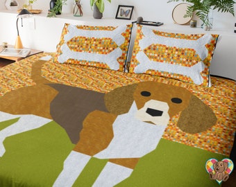 Beagle Dog Quilt Pattern: Animal Quilt Design (PDF Download)