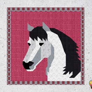 Horse Block Quilt Pattern Downloadable PDF Horse Quilt Pattern Horse Quilt Design Horse Quilt Pattern Country Quilt Pattern PDF image 1