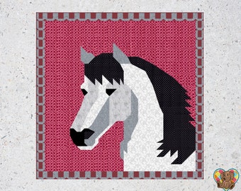 Horse Block Quilt Pattern | Downloadable PDF Horse Quilt Pattern | Horse Quilt Design |Horse Quilt Pattern | Country Quilt Pattern PDF