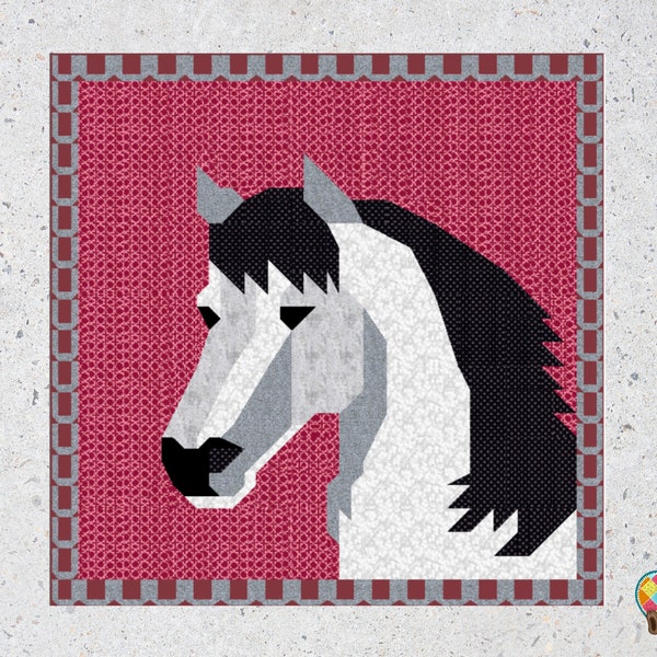 Horse Block Quilt Pattern | Downloadable PDF Horse Quilt Pattern | Horse Quilt Design |Horse Quilt Pattern | Country Quilt Pattern PDF