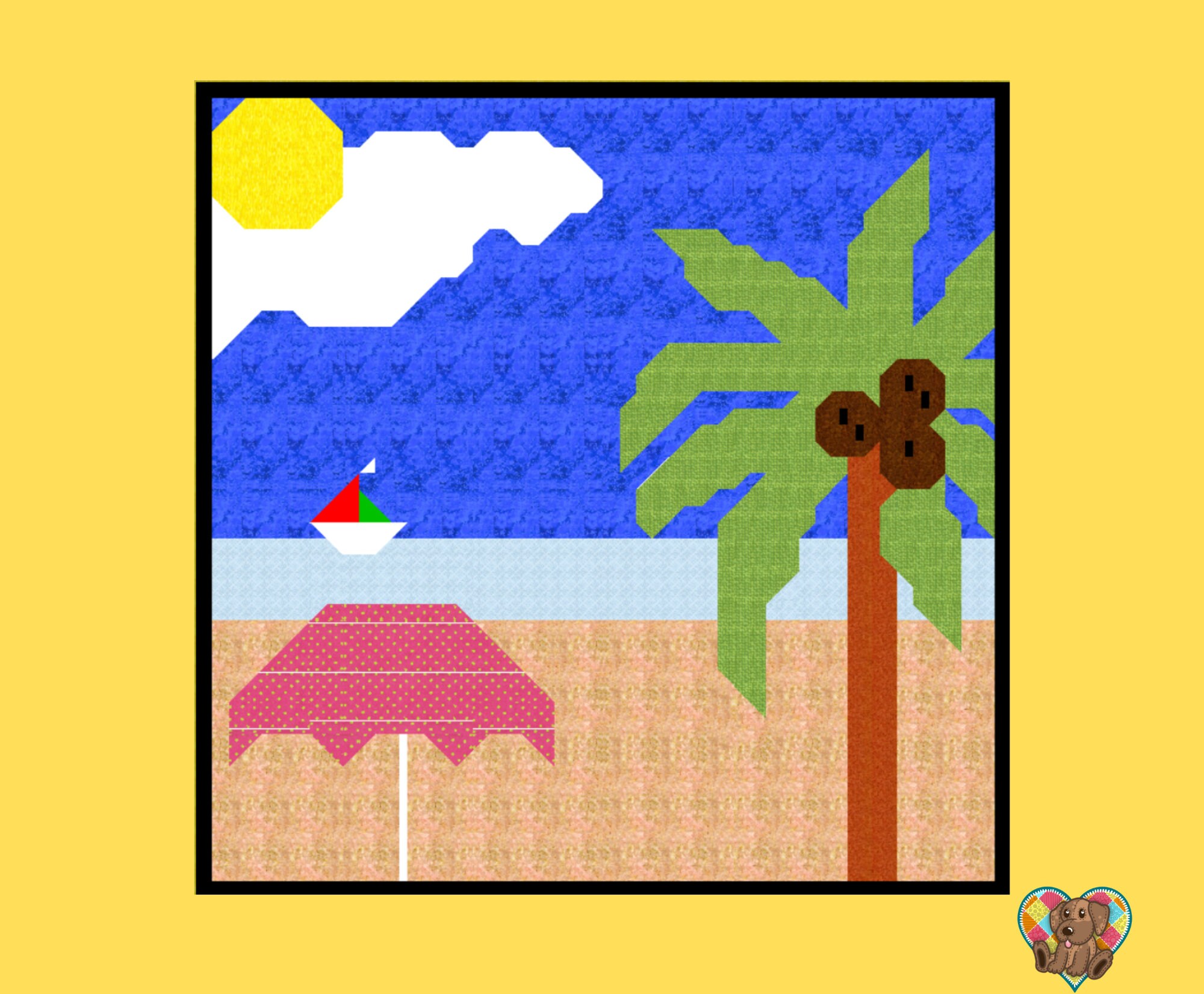 Beach Quilt Block Pattern Pdf Downloadable PDF Quilt Pattern Etsy