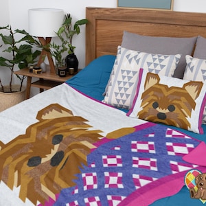 Yorkie Downloadable Quilt Pattern | Yorkie Dog Quilt Pattern| Yorkie Quilt pdf | Puppy quilt pattern | Dog quilt block pattern | quilt pdf