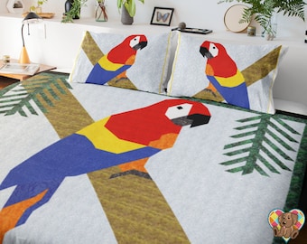 Parrot Quilt Block Pattern | Downloadable PDF Parrot Quilt Pattern | Parrot Quilt Design | Unique Animal Quilt Pattern | DIY Home Decor