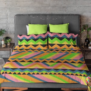 Trippy Tribal Modern Bo Ho Quilt Pattern | Downloadable PDF Quilt Pattern | Native Quilt Pattern pdf | Unique Tribal Quilt Block Pattern|