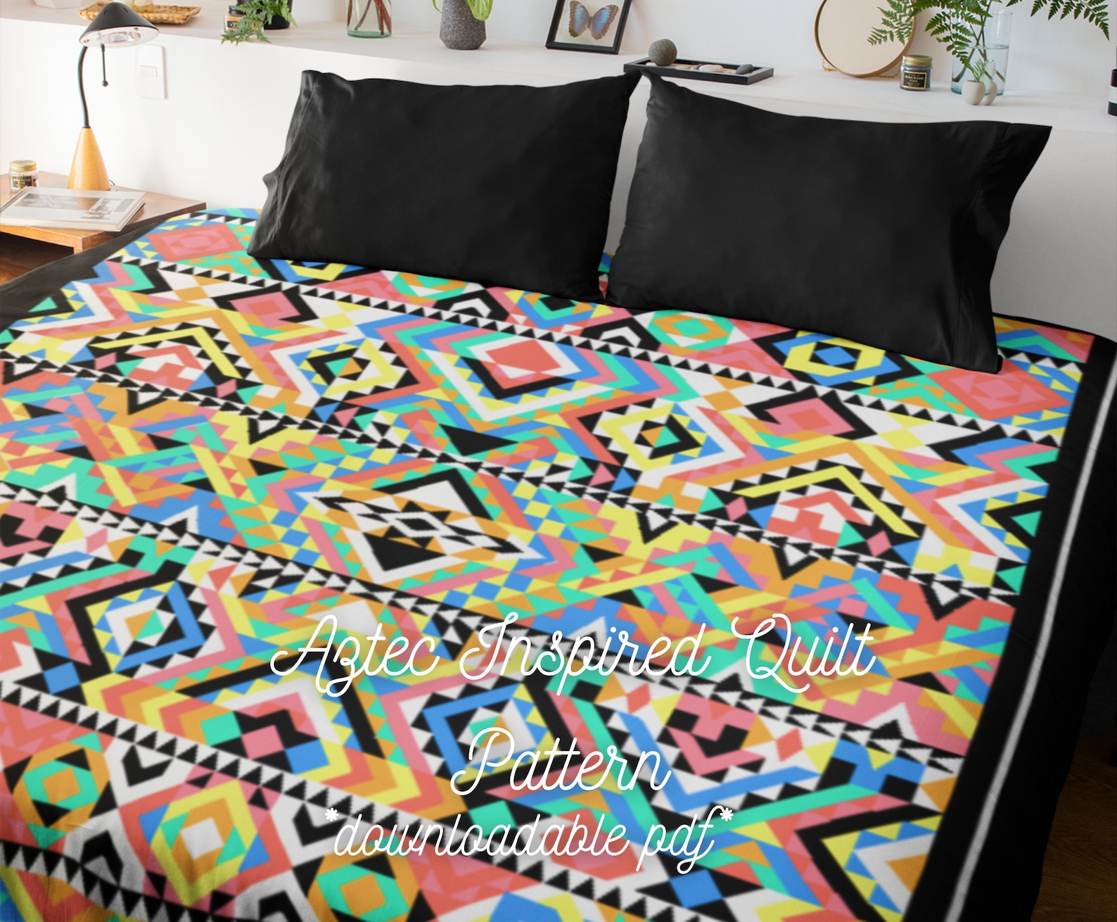 Aztec Block Quilt Pattern Downloadable PDF Aztec Quilt Etsy