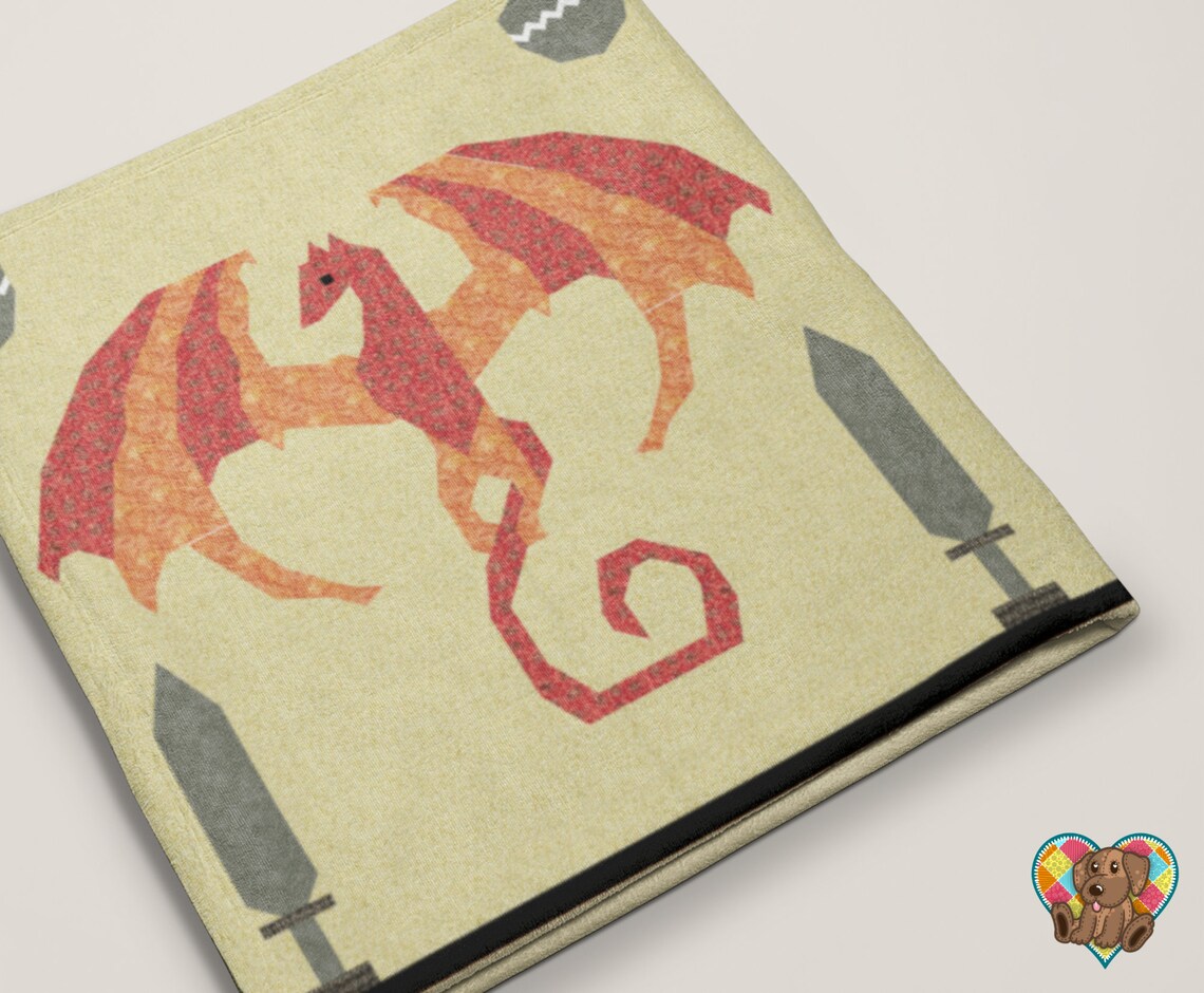 Dragon Quilt Block Pattern Downloadable Quilt Block Pattern Etsy