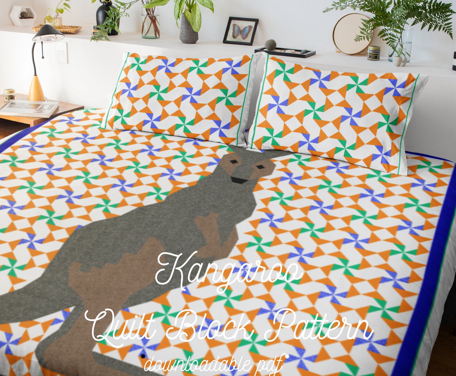 Kangaroo Quilt Block Pattern Downloadable PDF Quilt Pattern Etsy