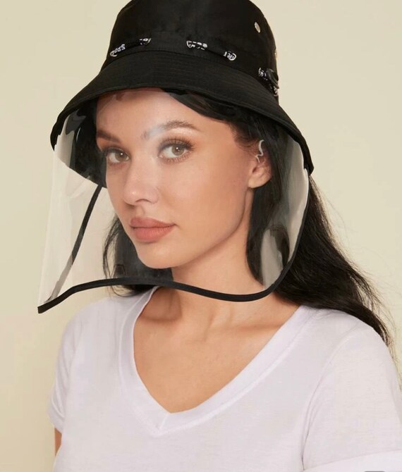 Bucket Hat Non-detachable Face Shield 