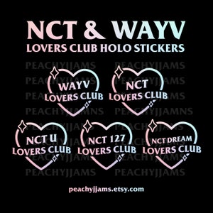 NCT & WAYV Lovers Club Holo Decal Lightstick Stickers