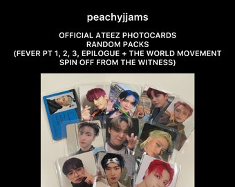 Official Ateez Kpop Photocards Random Packs Fever Movement Spin Off Witness Hongjoong Seonghwa Yunho Yeosang San Mingi Wooyoung Jongho
