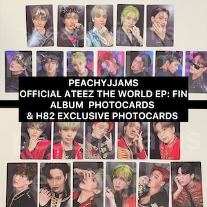 Official Ateez World EP. FIN: Will Album Photocards + H82 Exclusive Photocards Hongjoong Seonghwa Yunho Yeosang San Mingi Wooyoung Jongho