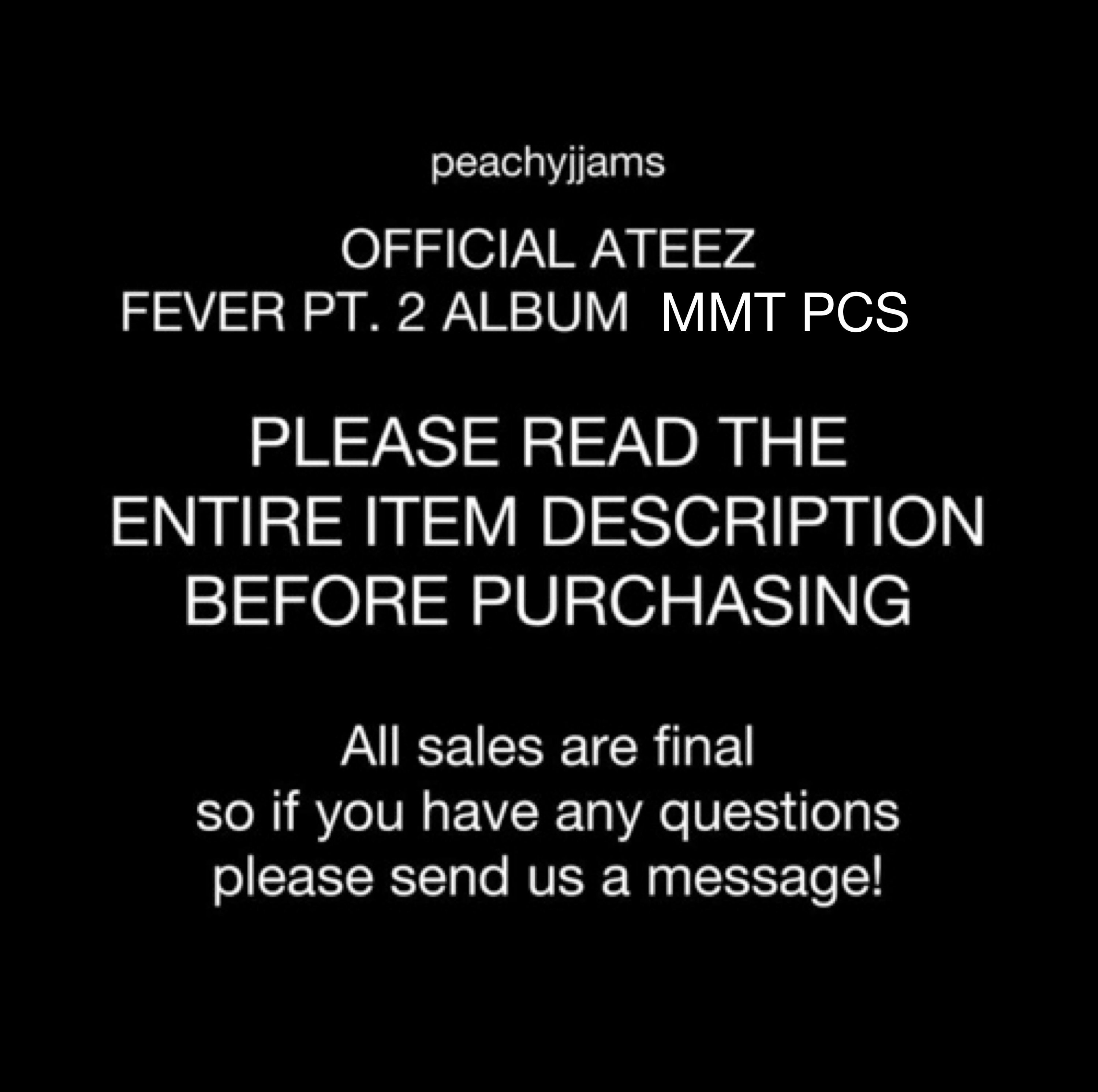 Official Ateez Fever PT. 2 MMT Album PCS Photocards Hongjoong