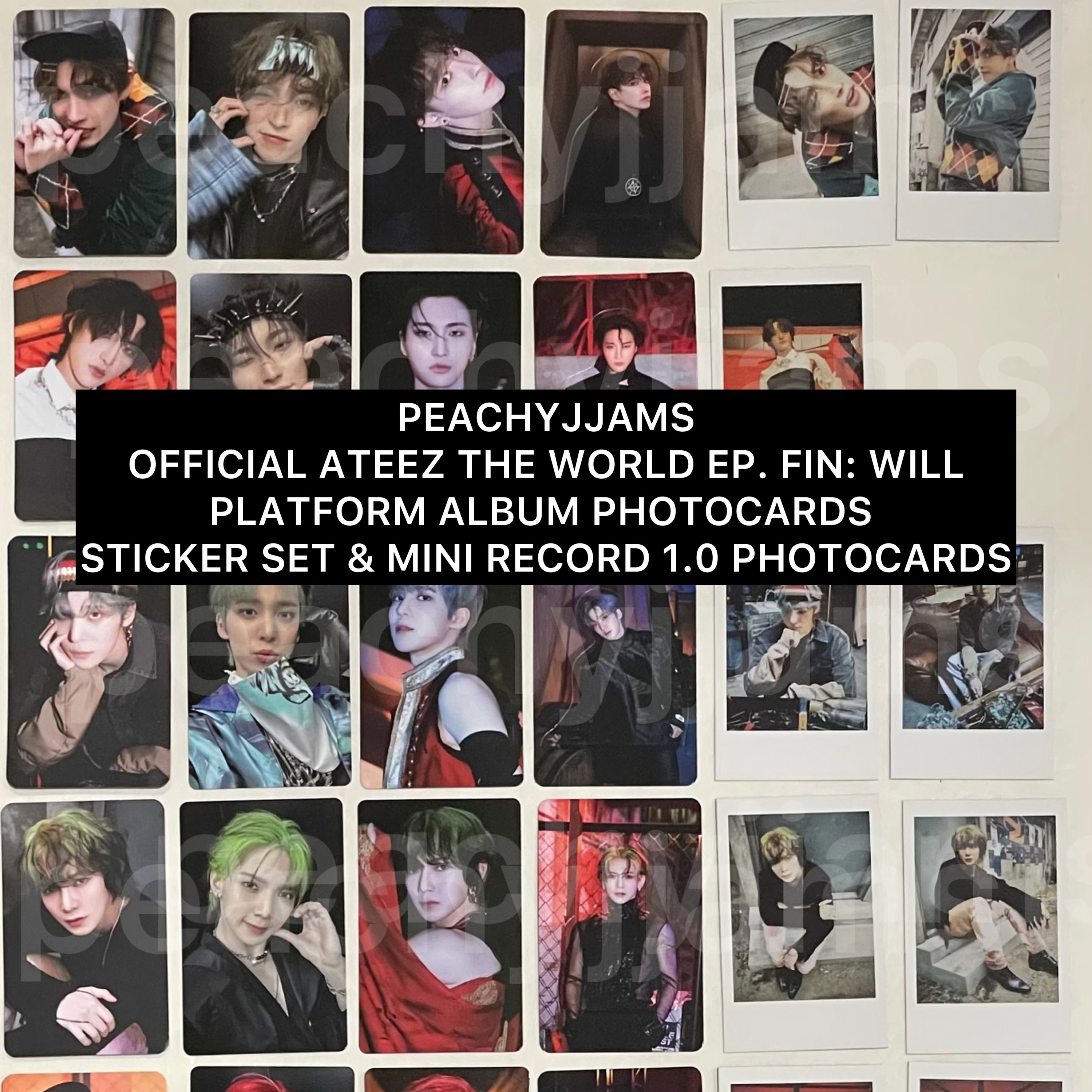 ミンギ ウヨン ATEEZ WILL minirecordラキドロ 4枚セット ATEEZ mini record LD THE WORLD EP.FIN:WILL LUCKY DRAW PHOTO