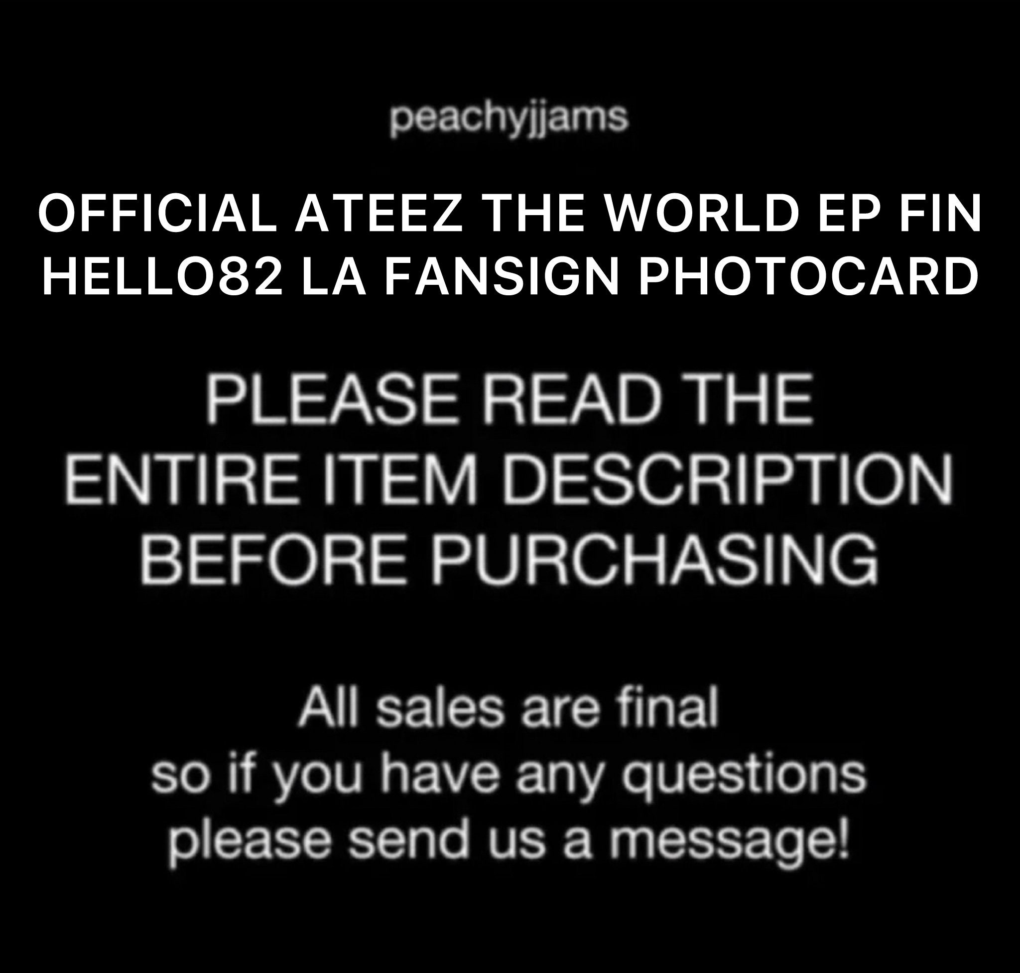ateez ソンファ　トレカ　US picture Vinyl hello82 ATEEZ - THE WORLD EP.FIN : WILL (Limited Edition Picture