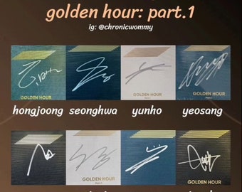 ATEEZ ミンギ サイン golden hour Official Signed ATEEZ Golden Hour PT. 1 H82 Albums Kpop