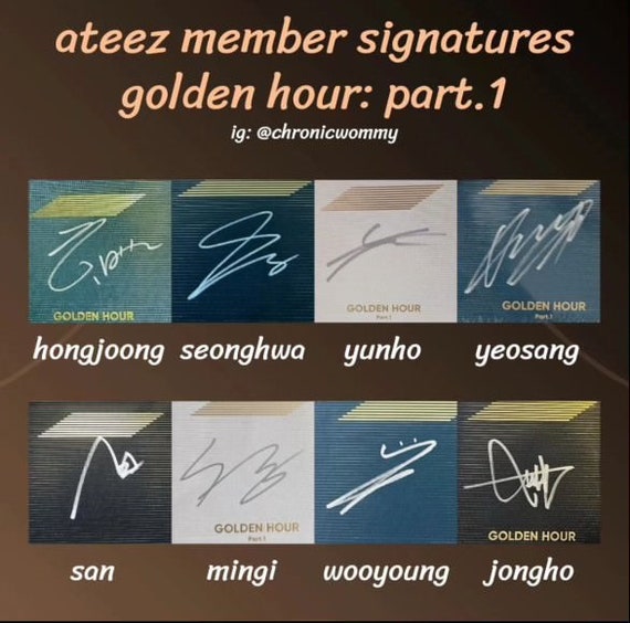 Official Signed ATEEZ Golden Hour PT. 1 H82 Albums Kpop Official Signed ATEEZ Golden Hour PT. 1 H82 Albums Kpop