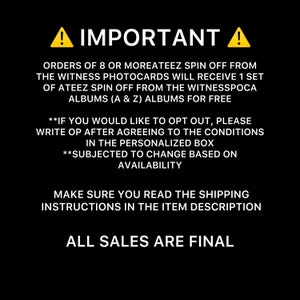 Official ATEEZ Spin off from the Witness POCA Album KPOP Photocards Hongjoong Seonghwa Yunho Yeosang San Mingi Wooyoung Jongho zdjęcie 2