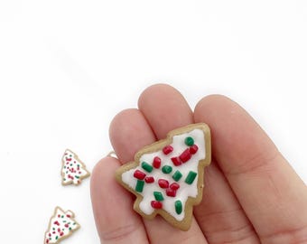 Christmas Tree Cookie Dessert Magnets, Fridge Kitchen Decor, Polymer Clay Sculpted Art, Quirky Gift for Foodie, Nostalgic 90s Novelty Gift
