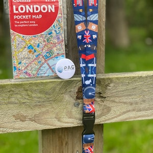 Conjunto de mapas con cordón para llamadas de Londres (azul)