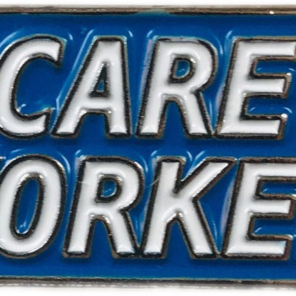 Blue Care Worker lapel Pin badge 2.5cm x 1.5cm