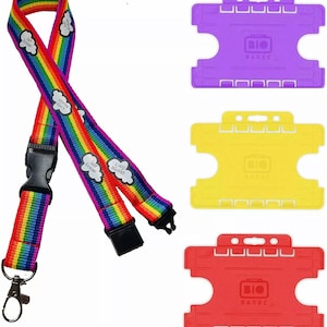Rainbow Storms Don't Last Forever Keycord met veiligheidssluiting en dubbele horizontale ID-kaarthouder
