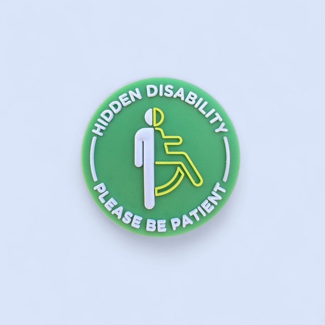 NEW 2024 Silicone 3D Hidden Disability Green / Yellow Pin Badge ...