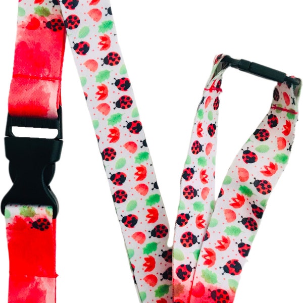 Lady Bird / Bug Neck Lanyard With Detachable Buckle Clip & Safety Break