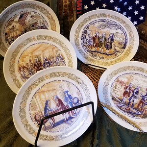 AMERICAN HISTORY FANATICS 5 Bicentinneal Plates Limoge France quality