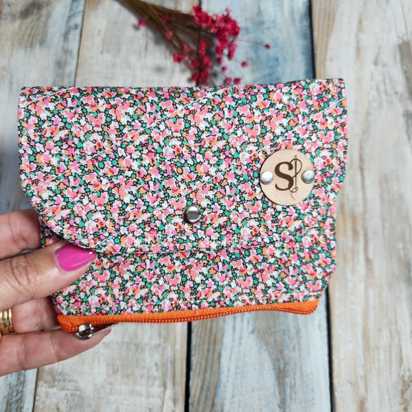 Alana wallet, flower print, turtle purse, Flamingos card holder, wallet for Mother's Day gift, girls gift
