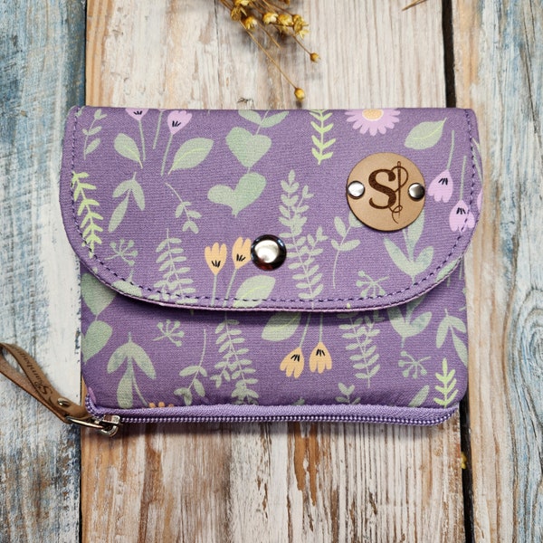 Cartera Alana, Cartera de tela estampada de flores, cartera de mano, billetera de chica, tarjetero, regalo para mamá, regalo para mujeres