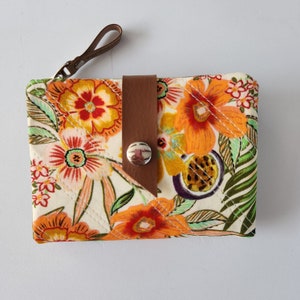 Carteira de tecido floral, carteira de tecido de algodão sustentável, presente para mãe, presente para mulheres, presente de dia das mães