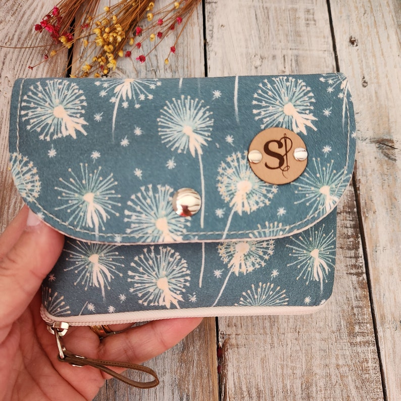 Cartera Alana, Cartera de tela estampada de flores, cartera de mano, billetera de chica, tarjetero, regalo para mamá, regalo para mujeres imagen 2