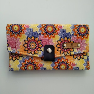 Purse with cotton fabric with mandala prints, girl's wallet, card holder, gift for mom, Christmas gift