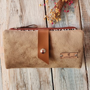 Portafoglio in velluto, portafoglio Flora, portafoglio per ragazze, borsa, regalo per la festa della mamma, porta carte grande, portafoglio da regalare